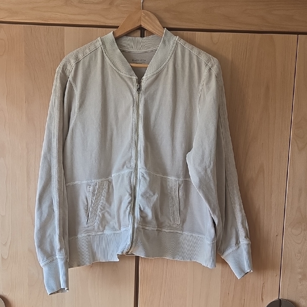 Athleta Neutral Bomber Jacket, Athleisure, Oversized, Comfort, VGUC